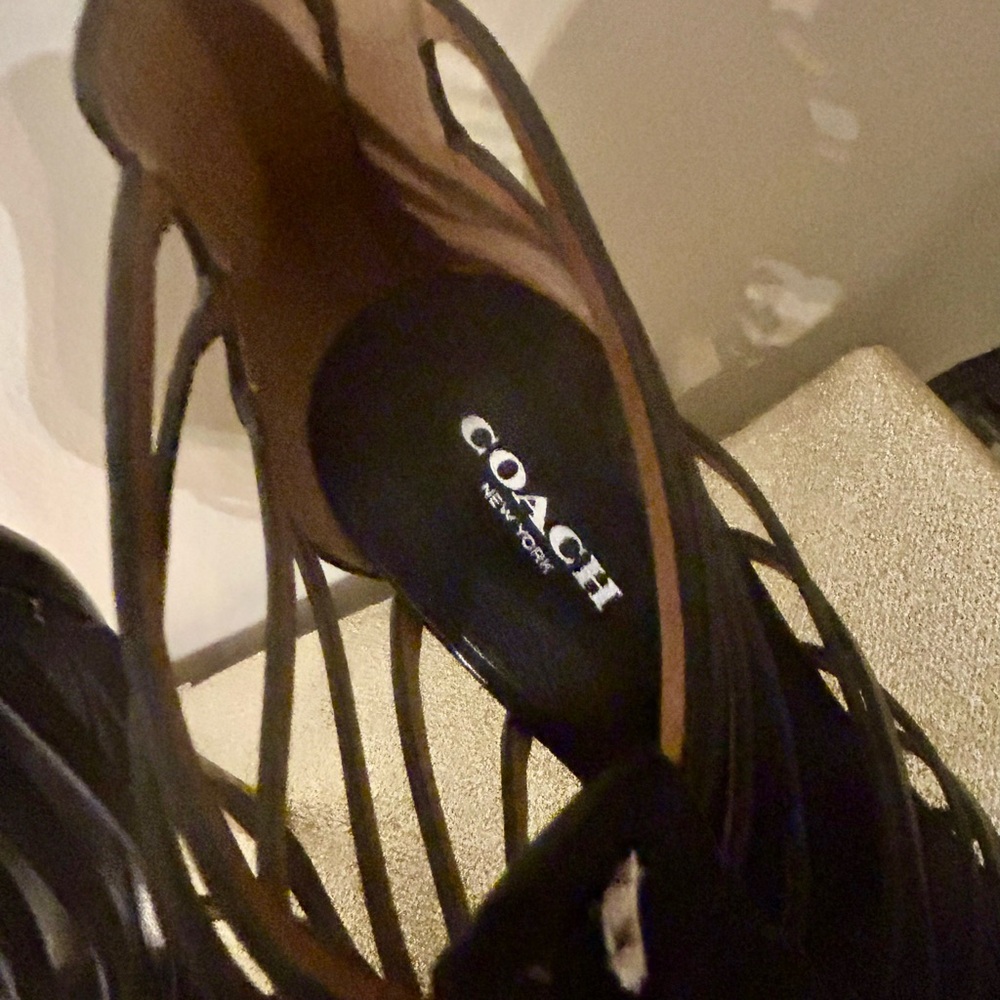 Coach Josef Snake Print Braided Gladiator Heels - Picture 5 of 14